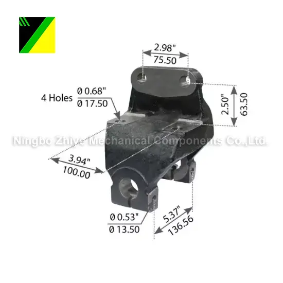 Iš kaliojo ketaus prarasto putplasčio investicijų liejimo pakabos priekis